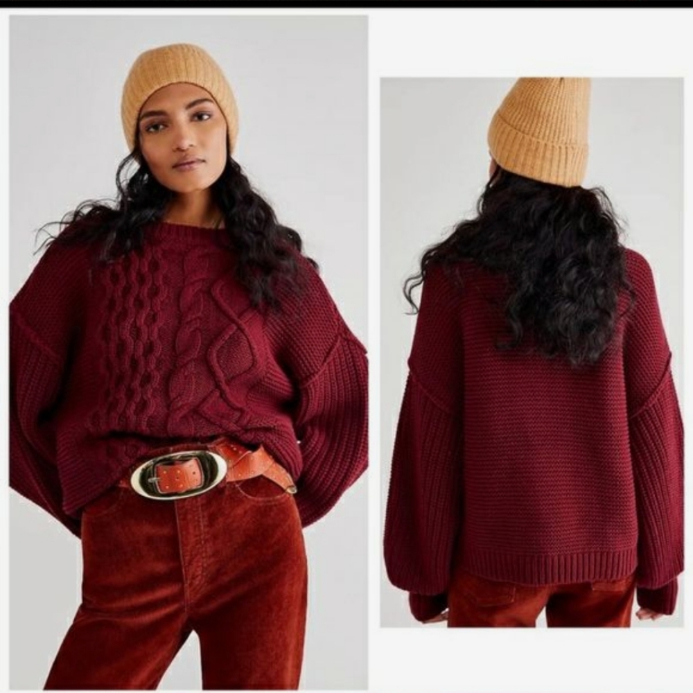 Free People Dream Cable Sweater